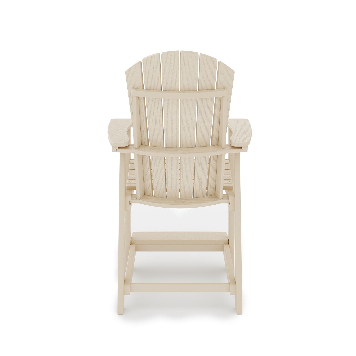 Adirondack Style Counter Chair Stylish HDPE Poly Lumber For Dining, Patio, And Garden Comfort - Beige