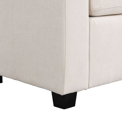 Sectional Sofa Couch Sofa Bed U-Shaped Sofa With Two Movable Ottoman And Three USB Ports For Living Room - Beige