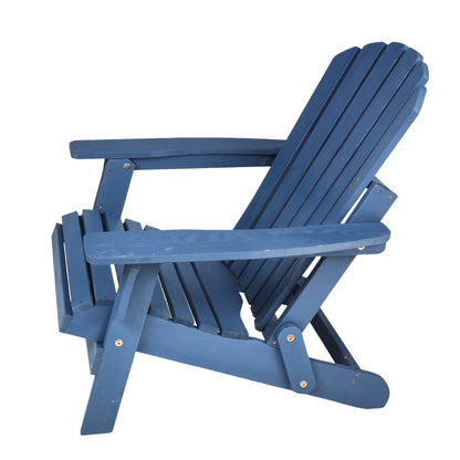 Oversize Outdoor Folding Adirondack Chair, Patio Chair For Garden Backyard Porch Pool Deck Firepit - Blue