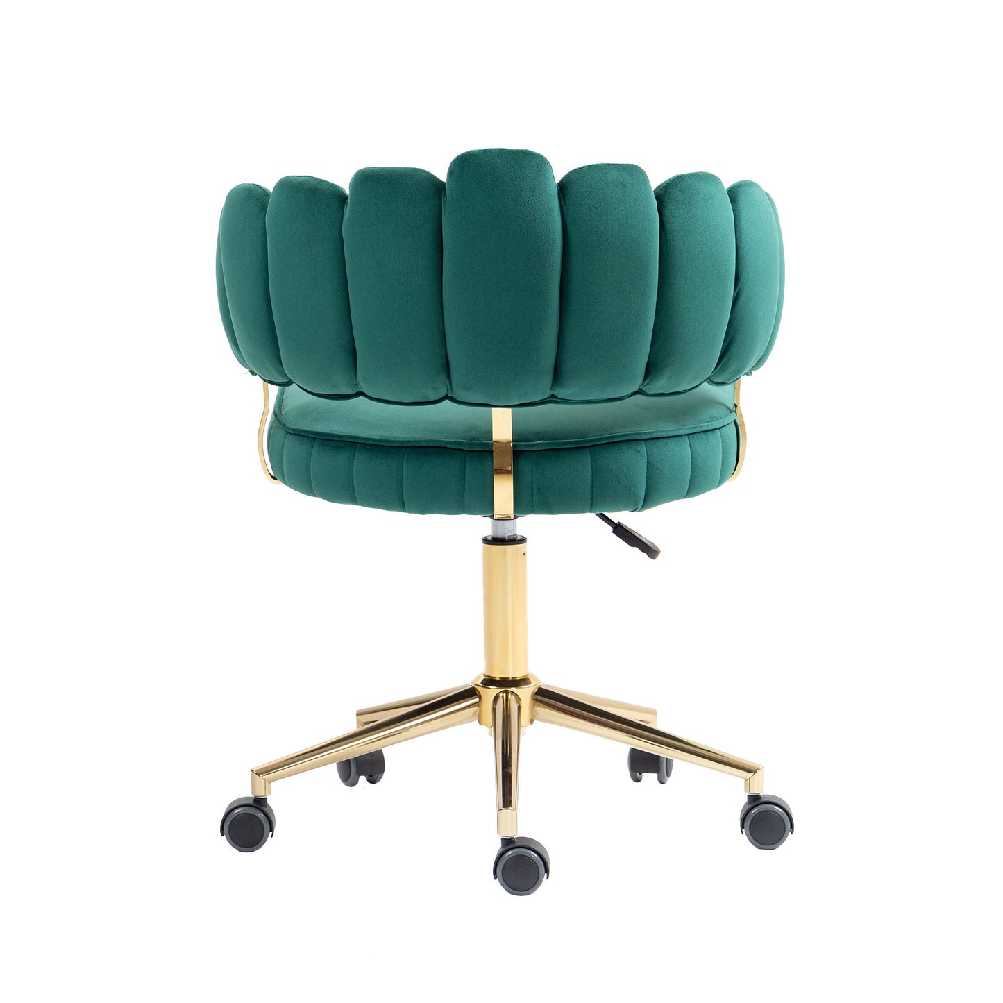 Velvet Home Office Desk Chair, Modern Cute Computer Chair, Wheels Swivel Height Adjustable Task Chair - Emerald