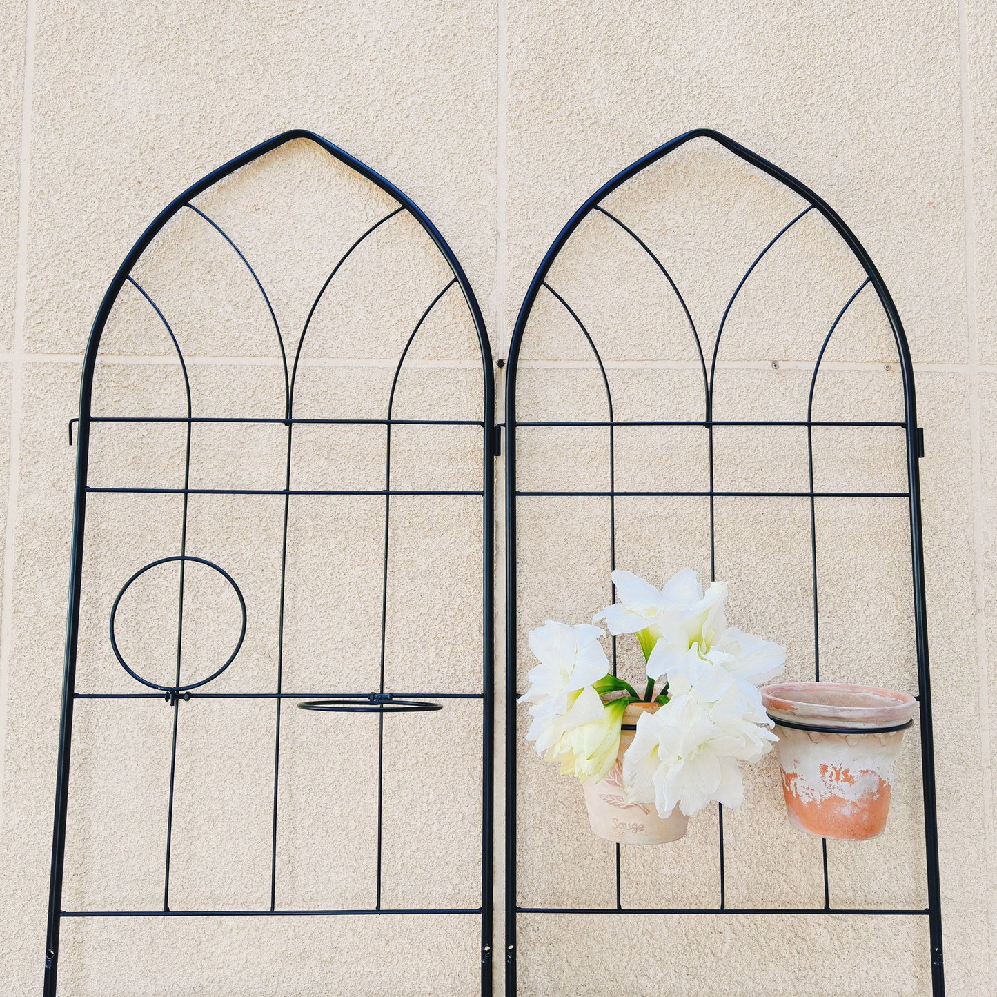 4 Pack Metal Garden Trellis Rustproof Trellis For Climbing Plants Outdoor Flower Support - Black