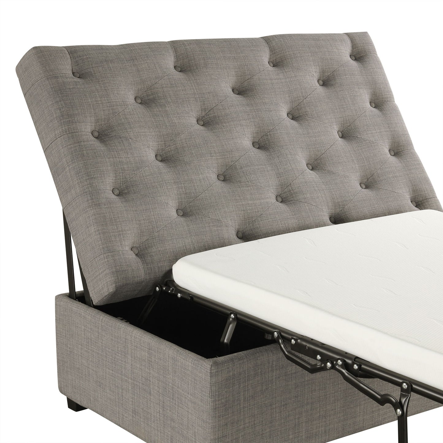 Convertible Ottoman Sleeper With Memory Mattress - Gray - Gray