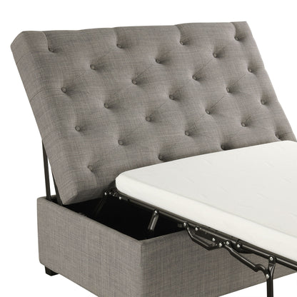 Convertible Ottoman Sleeper With Memory Mattress - Gray - Gray