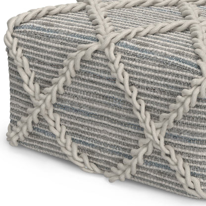 Cowan - Square Pouf - Gray / Natural