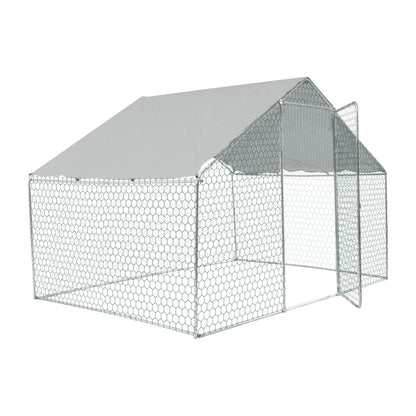 Xpt033 Outdoor Chicken Coop Metal Big Space - Silver Gray