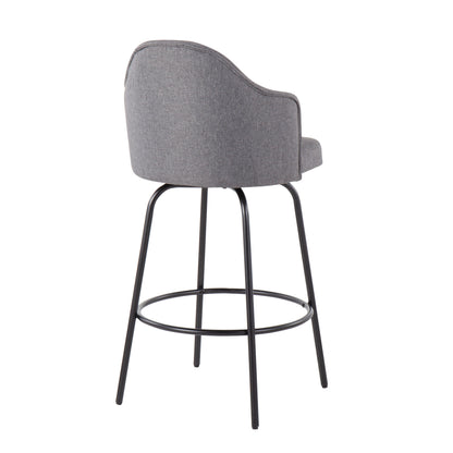 Ahoy - Contemporary Fixed Height Counter Stool (Set of 2) - Black / Gray