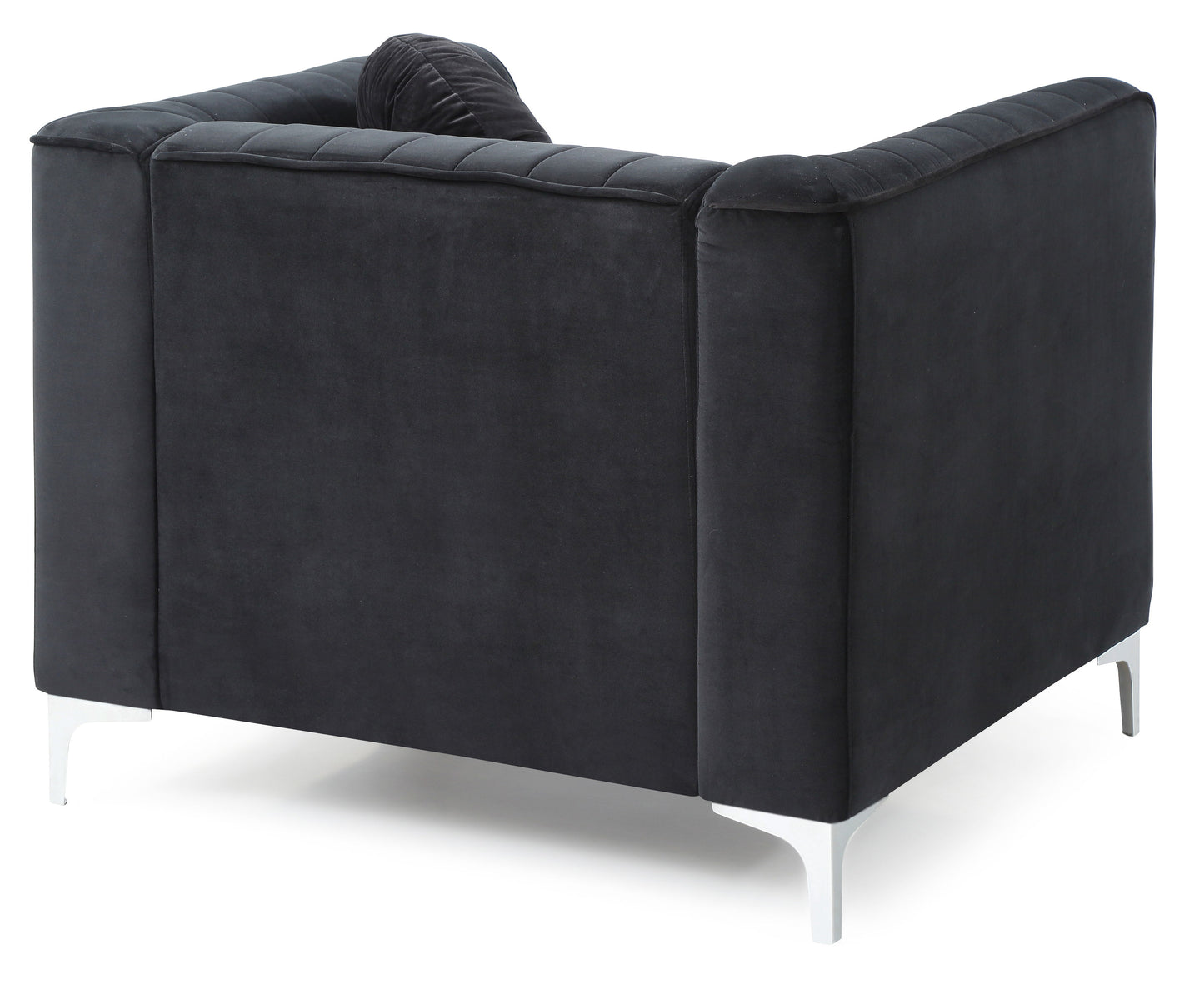 Sleek Modern Sloped Armchair - Black
