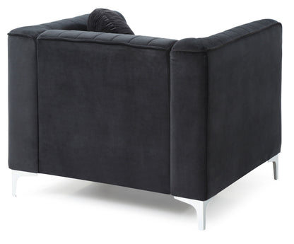 Sleek Modern Sloped Armchair - Black