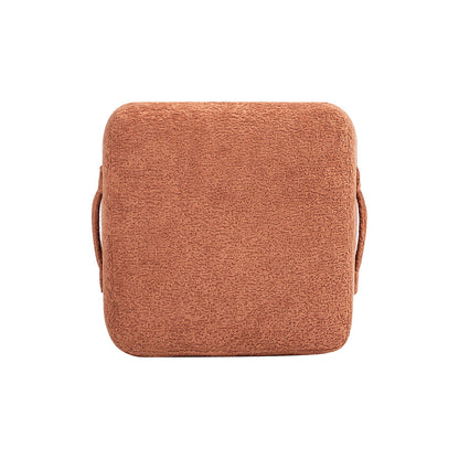 Oliver - Tapered Square Upholstered Ottoman - Spice Orange Fleeced