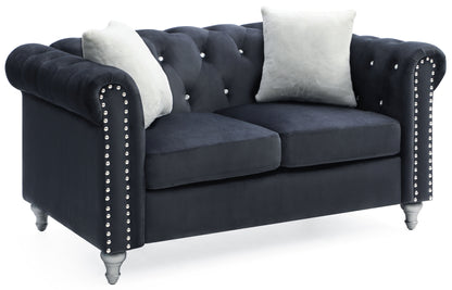 Stylish Contemporary Loveseat - Black