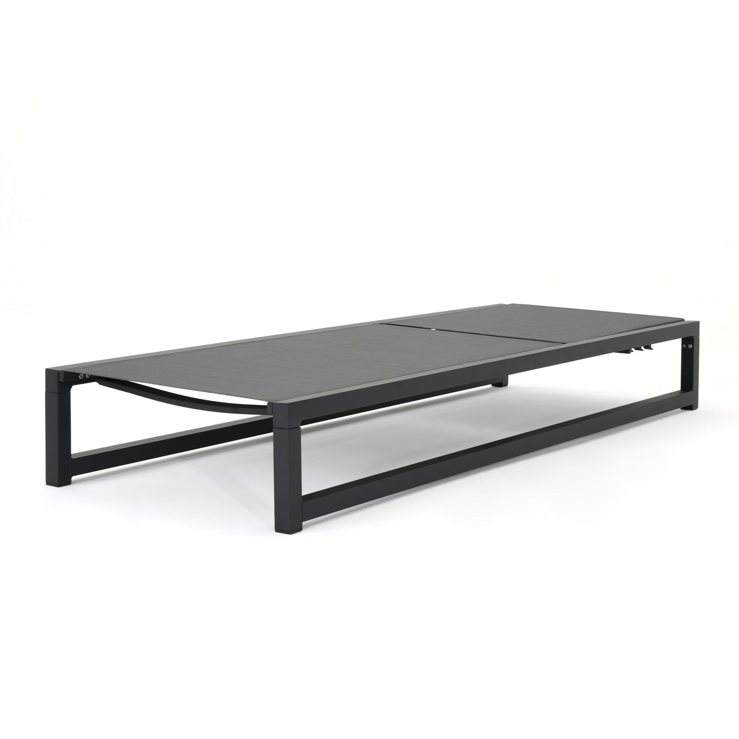 Chaise Lounge With 5 Reclining Positions, Outdoor Patio Lounge Chairs - Black / Gray