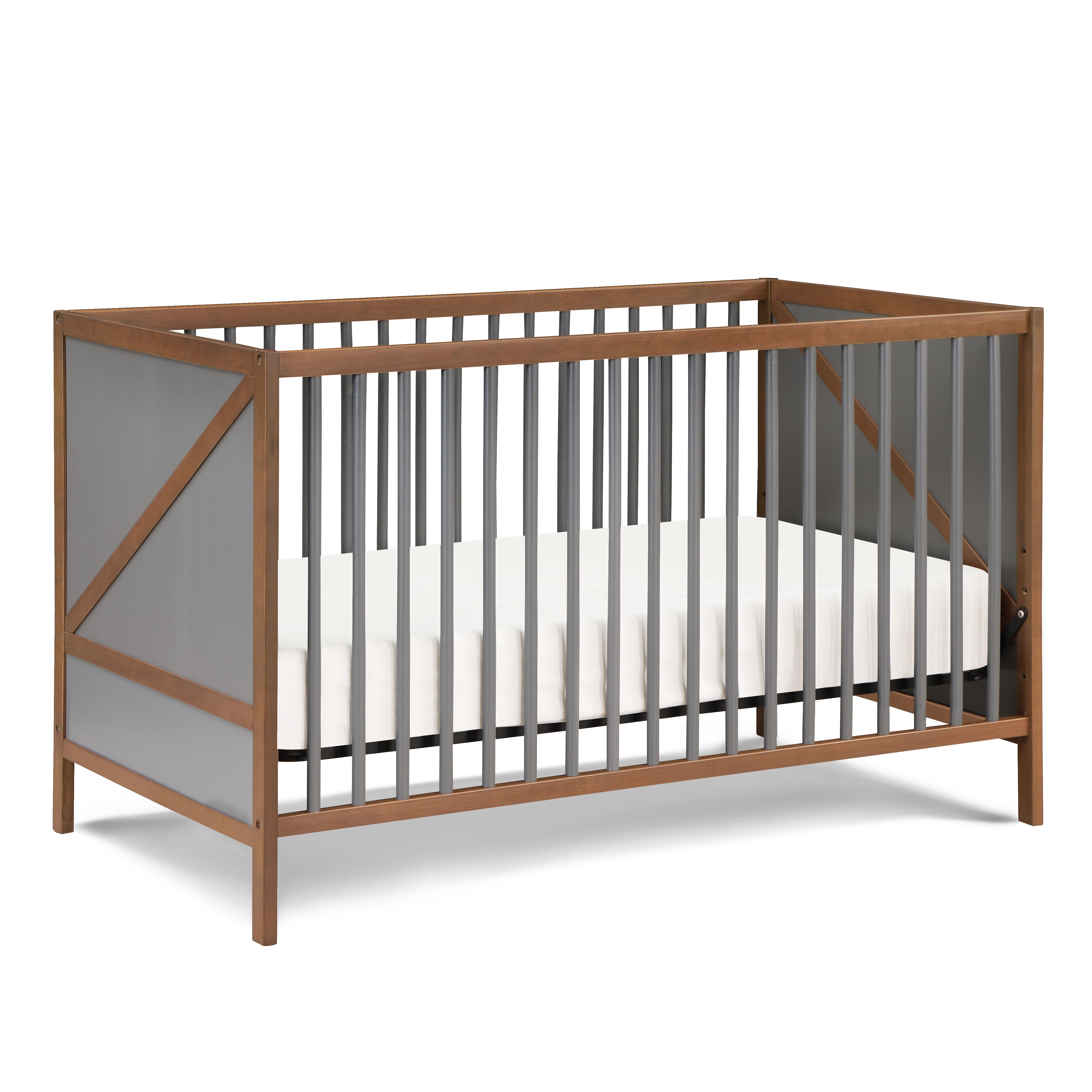 Pixie Zen - 3 In 1 Crib - Walnut, Charcoal