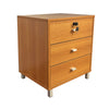 3 Drawer Nightstand Locking Top Drawer Metal Drawer Glides Metal Bar Handles - Light Cherry