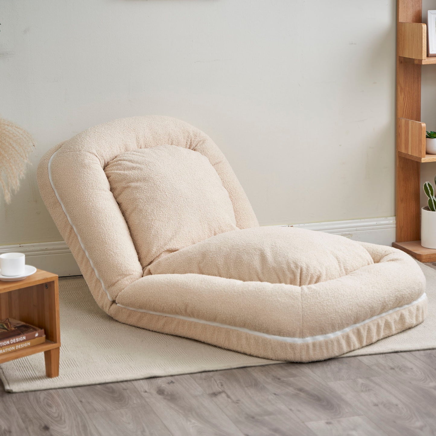 Triple Fold Down Beige Sofa Bed - Beige