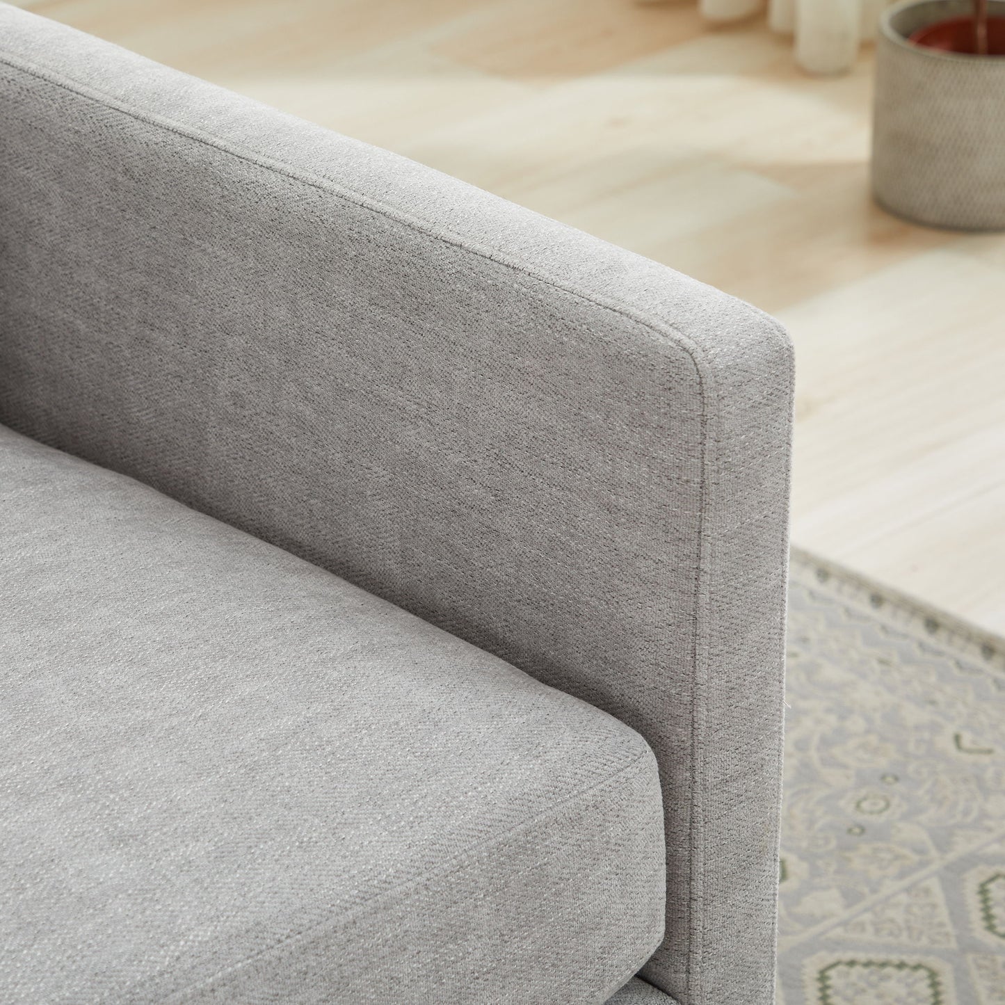 Modern Square Upholstered Swivel Accent Chair Chenille For Living Room Or Bedroom - Light Gray