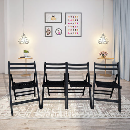 Folding Special Event Chairs, Foldable Style (Set of 4) - Black