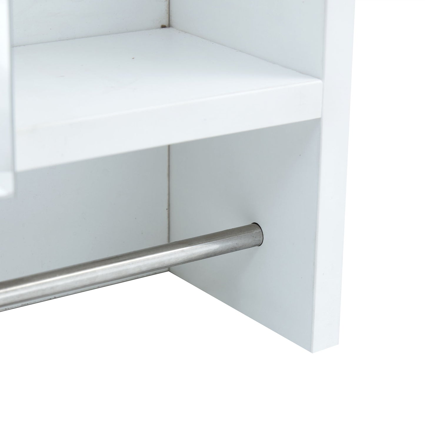 Wall Mounted Bathroom Storage Cabinet With Mirror Door, Medicine Cabinet, Over The Toilet Storage Cabinet With Shelves And Towel Rack - White