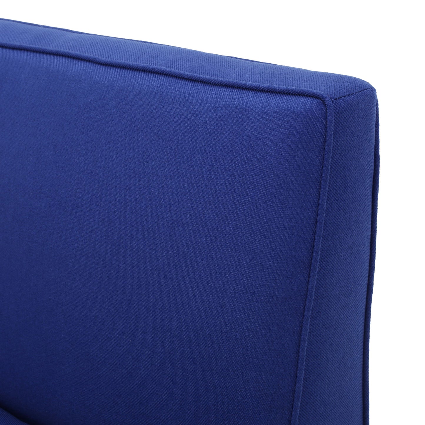 Contemporary Loveseat With Upholstered Fabric And Birch Wood Legs - Navy Blue