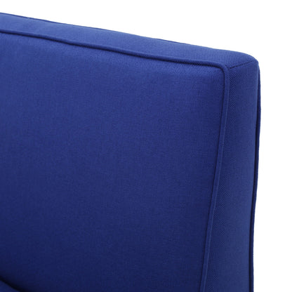 Contemporary Loveseat With Upholstered Fabric And Birch Wood Legs - Navy Blue