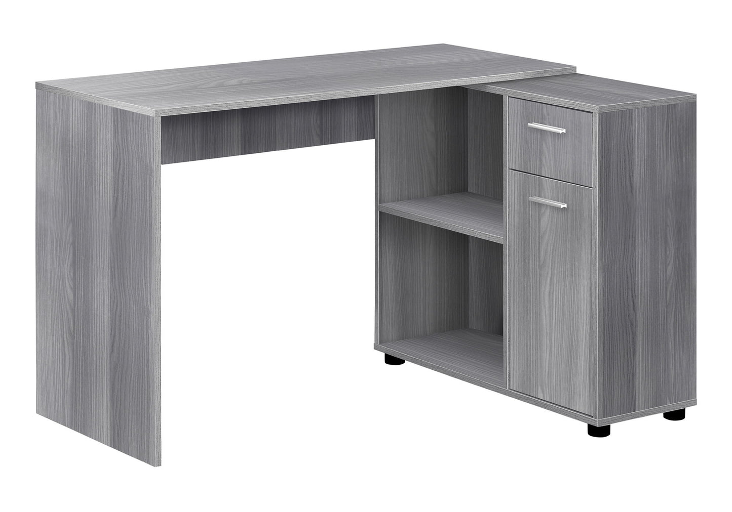 Computer Desk, Home Office, Corner, Storage Drawers, L Shape, Laptop, Contemporary & Modern - Gray