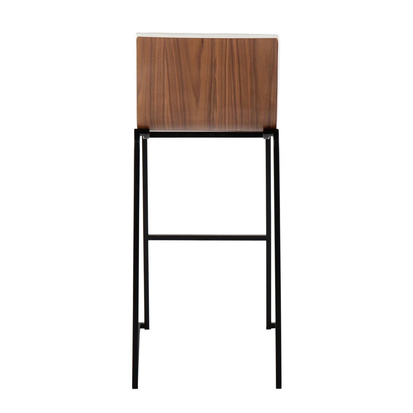 Mason Mara - Contemporary Fixed Height Barstool (Set of 2) - Black / Walnut / White