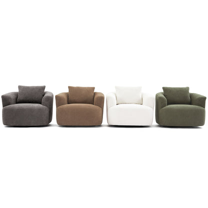 Chenille Upholstered 360ÔøΩÔøΩ Swivel Barrel Sofa Chair With Throw Pillow, Accent Chair For Living Room, Office And Hotel - Gray
