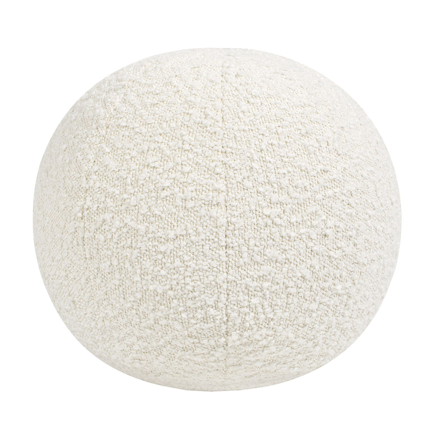 Luna - Round Sphere Accent Ball Throw Pillow - Ivory White