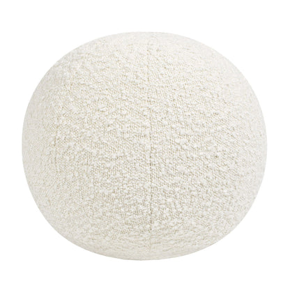Luna - Round Sphere Accent Ball Throw Pillow - Ivory White