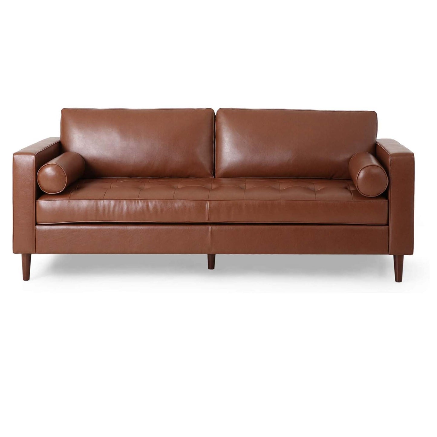 Comfy 3 Seat Sofa With Wooden Legs, For Living Room And Study - Light Brown