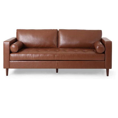 Comfy 3 Seat Sofa With Wooden Legs, For Living Room And Study - Light Brown