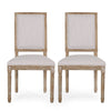 Vintage French Country Dining Chair Set With Cane Backrest, Upholstered Seats - Light Gray