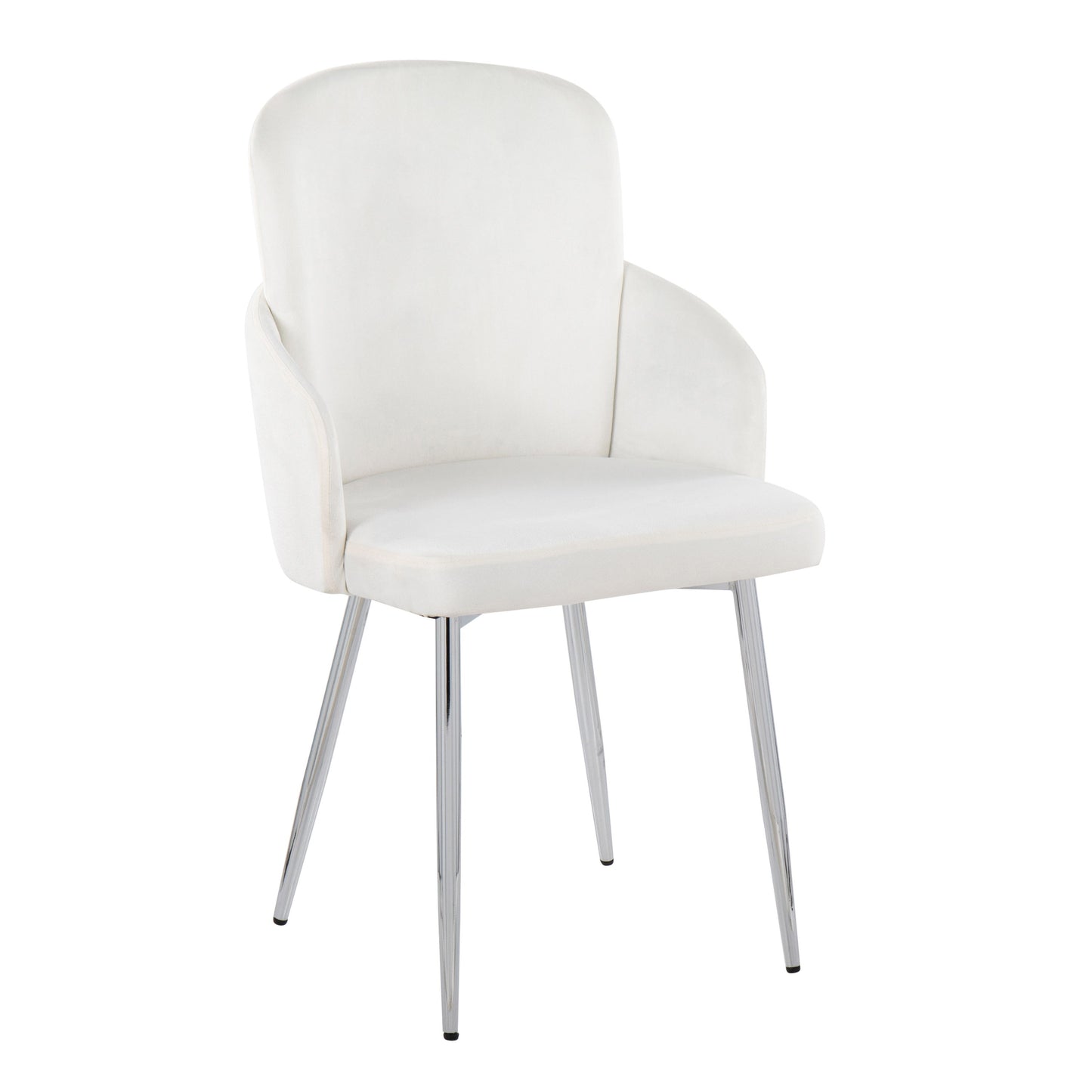 Dahlia - Contemporary Dining Chair (Set of 2) - Chrome / Cream