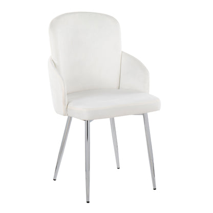 Dahlia - Contemporary Dining Chair (Set of 2) - Chrome / Cream