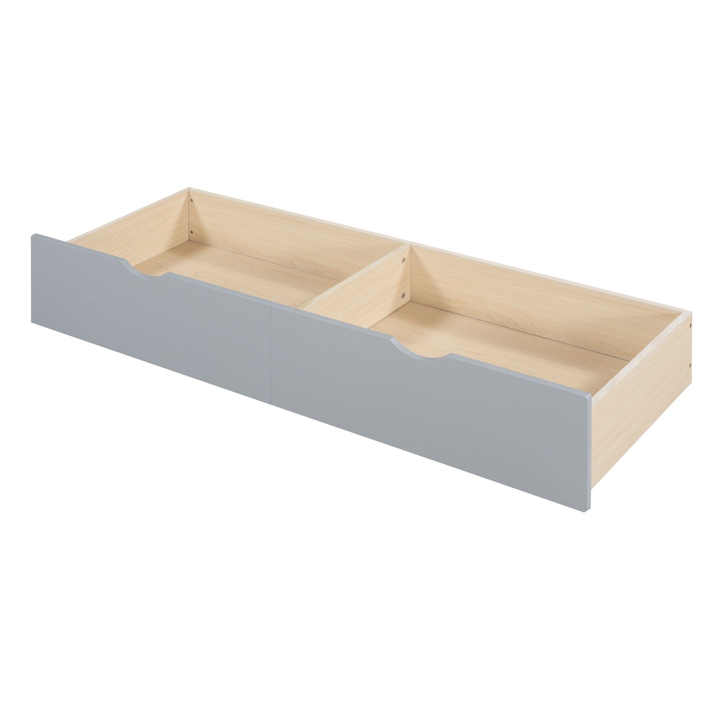 Twin Size House Bed With Sofa, Kids Platform Bed With 2 Drawers And Storage Shelf - Gray