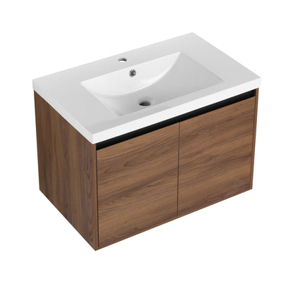 Bathroom Vanity With Resin Countertop Sink - Brown