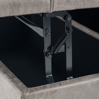 Harrison - Coffee Table Storage Ottoman - Distressed Gray Taupe