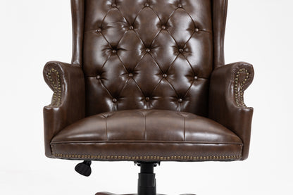 Executive Office Chair, High Back Reclining Comfortable Desk Chair With Smooth Glide Caster Wheels - Brown
