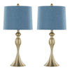 Ashland - Contemporary Table Lamp (Set of 2) - Gold / Moroccan Blue Slub