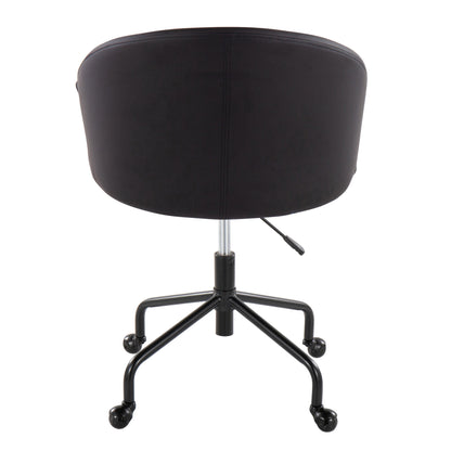 Claire - Contemporary / Glam Task Chair - Black / Silver