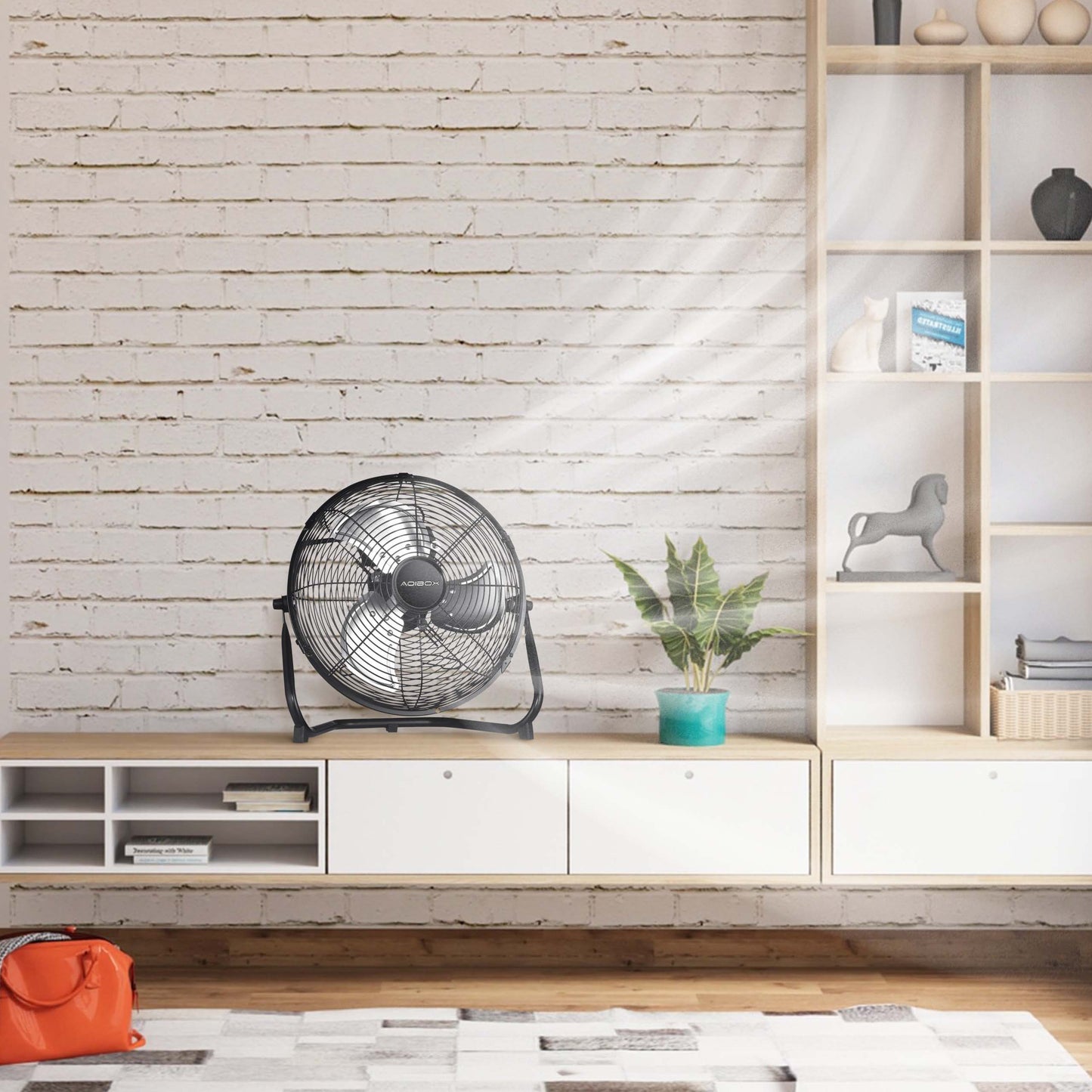 3 Speed High Velocity Industrial Heavy Duty Metal Floor Fan With Tilting Head For Outdoor / Indoor Use - Black