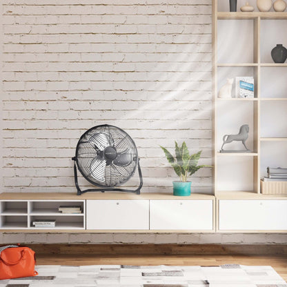 3 Speed High Velocity Industrial Heavy Duty Metal Floor Fan With Tilting Head For Outdoor / Indoor Use - Black