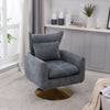Classic Mid-Century 360-Degree Swivel Accent Chair - Dusty Blue Linen