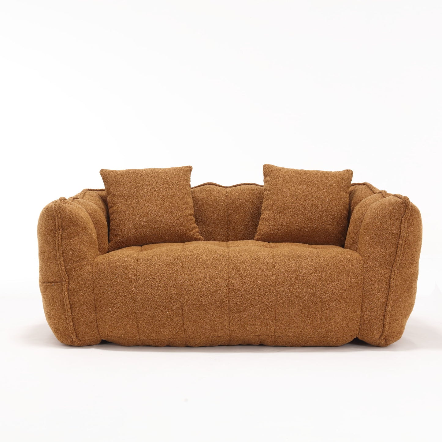 Soft Beanbag Chair With High Resilience Foam Core For Two People - Yellow