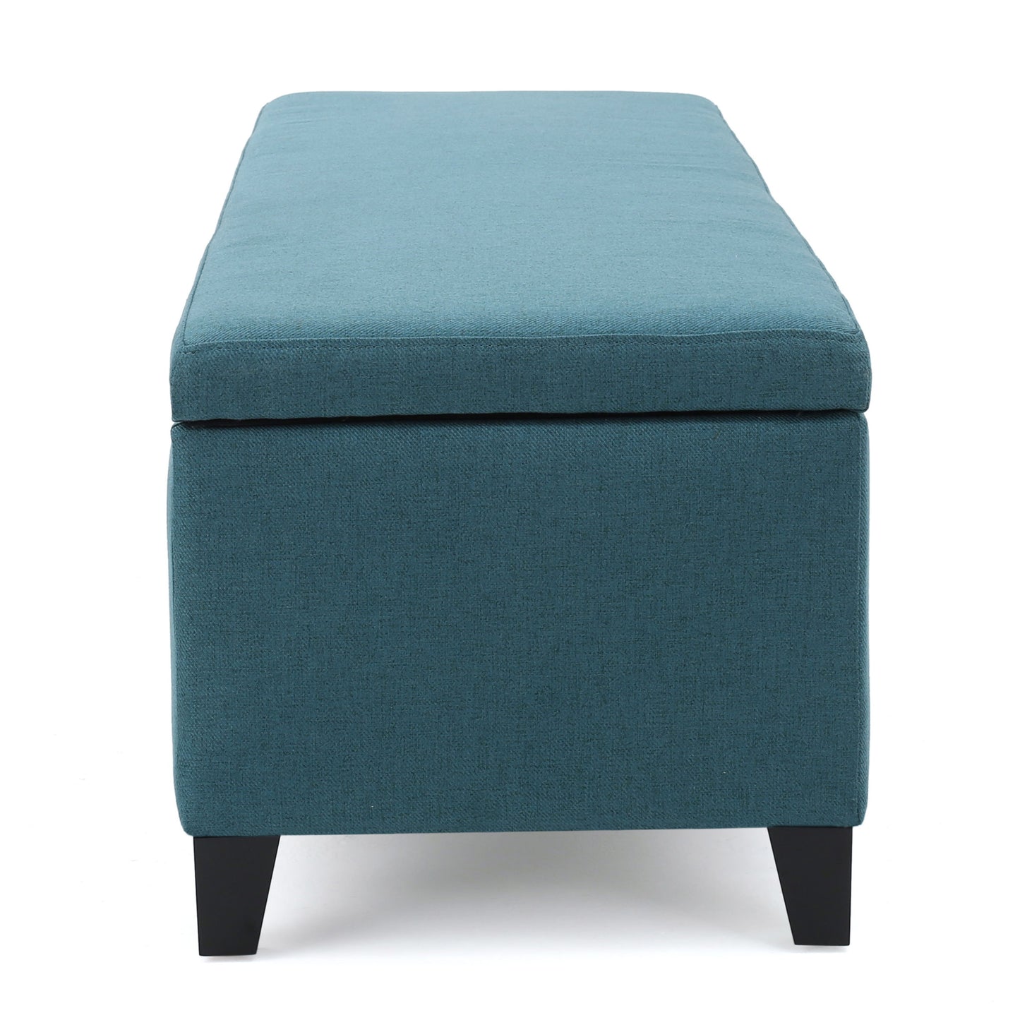 Storage Ottoman Bench With Polyester Upholstery And Wood Frame - Teal