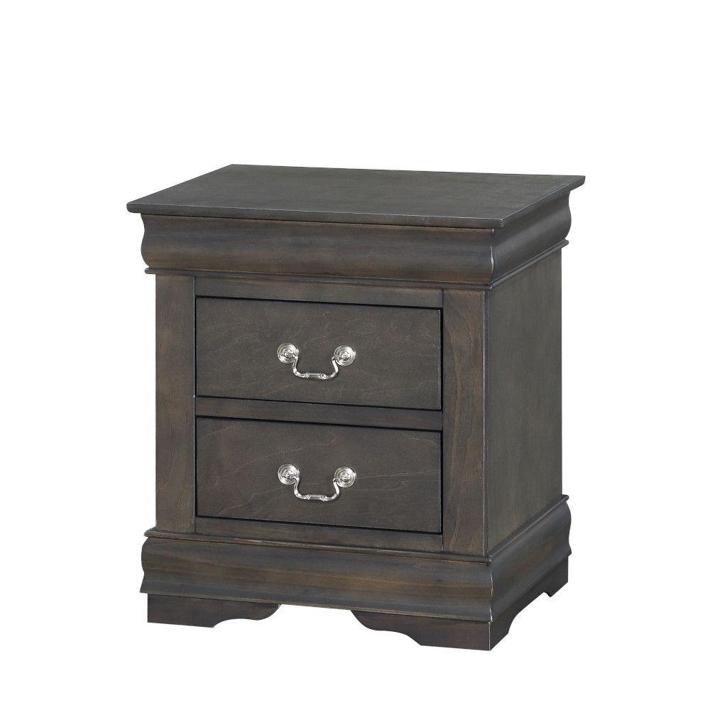 Louis Philippe - 2 Piece Eastern King Bedroom Set - Dark Gray