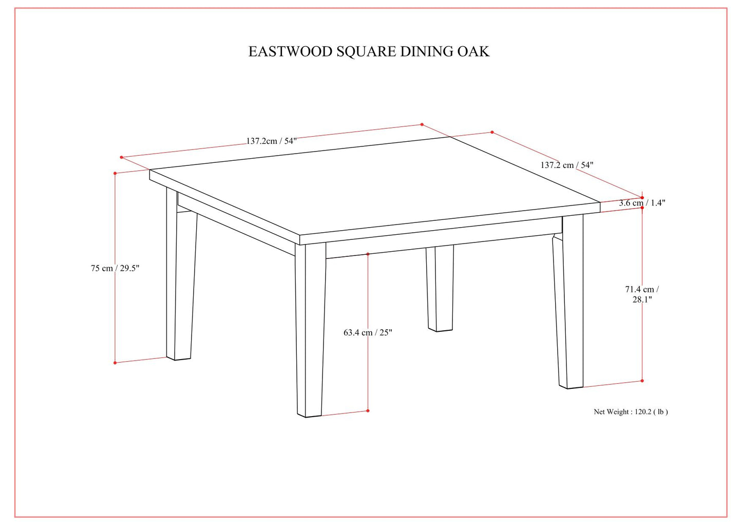 Eastwood - Square Dining Table - Brown
