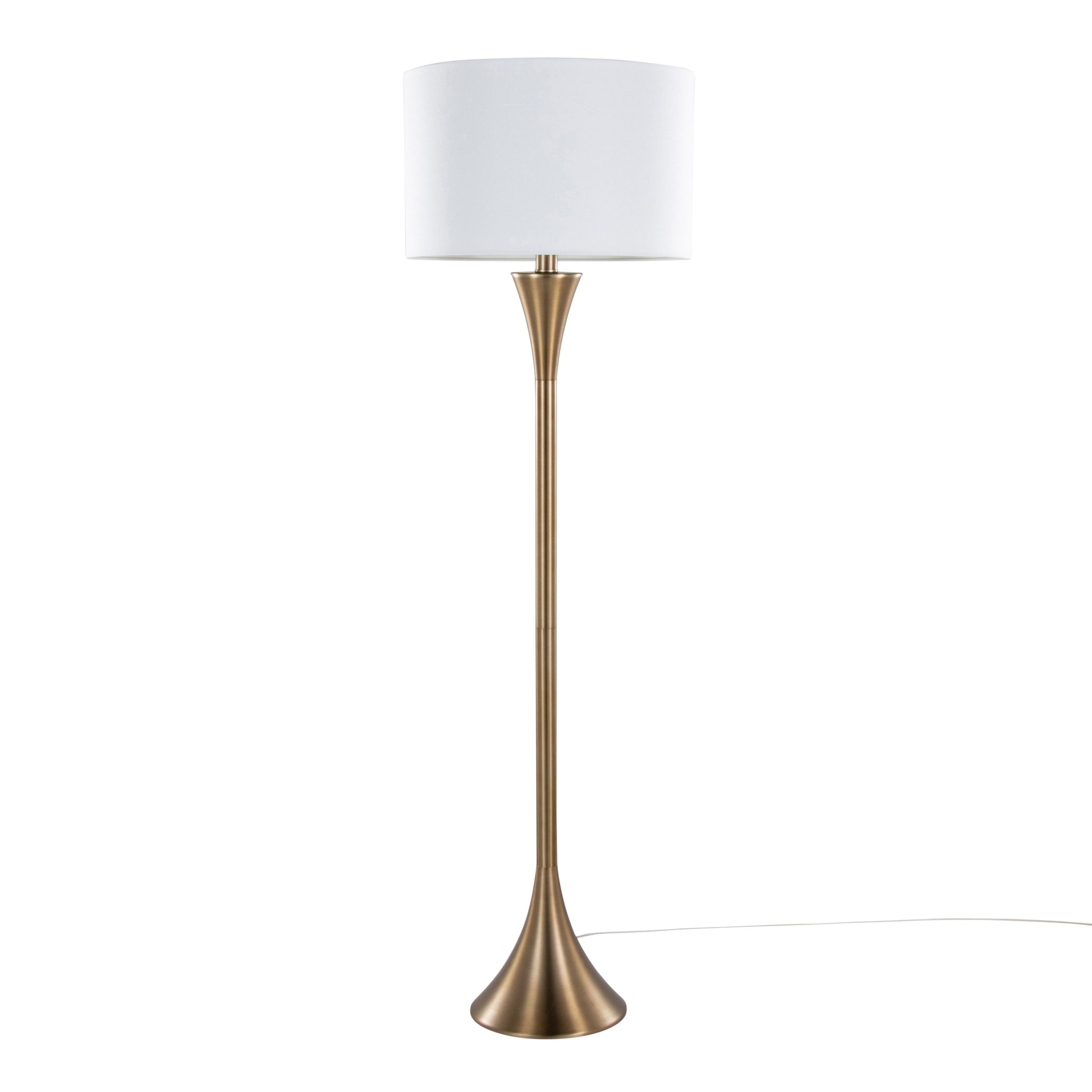 Lenuxe - Contemporary Floor Lamp - Golden Bronze / White