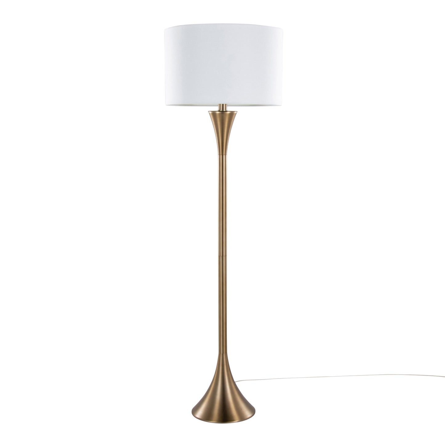 Lenuxe - Contemporary Floor Lamp - Golden Bronze / White
