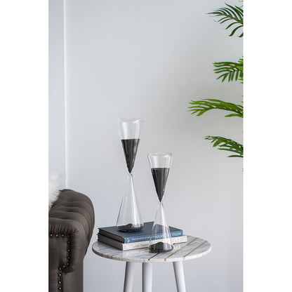 Triangular Shape Hourglass, 90 Minutes, Sand - Black