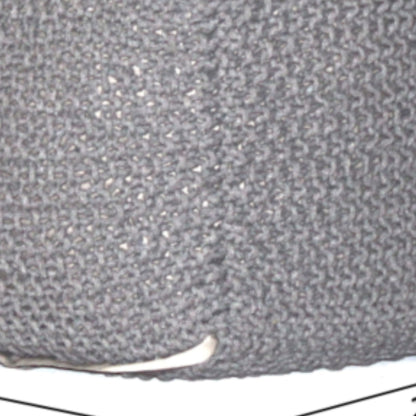 Semi Rounded Pouf Cable Knitted Perfect Seating Light - Gray